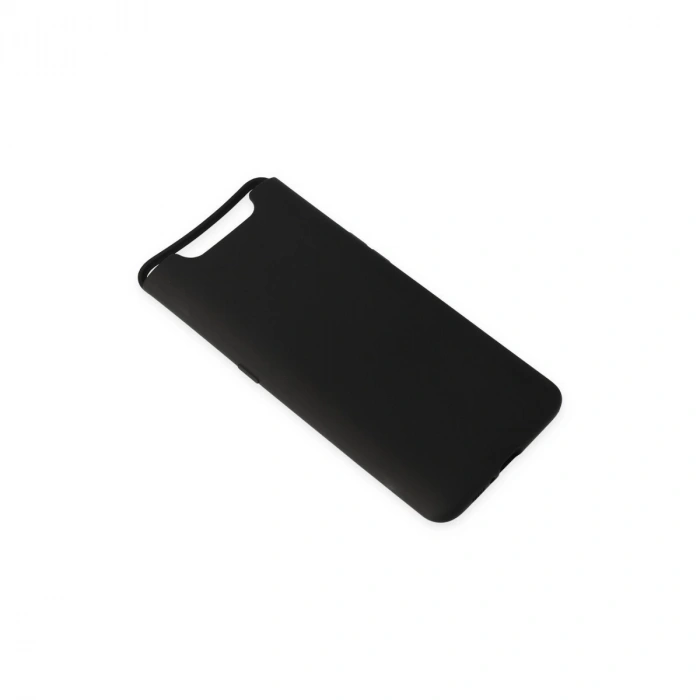 Samsung Galaxy A80 Kılıf Nano İçi Kadife Silikon - Siyah