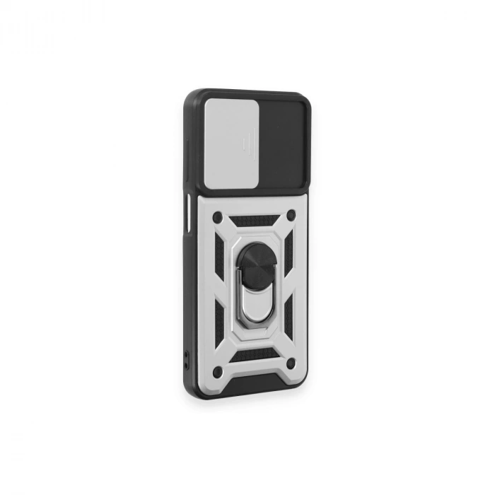 Samsung Galaxy M14 5g Kılıf Pars Lens Yüzüklü Silikon - Gümüş