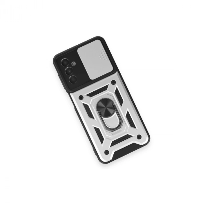 Samsung Galaxy M14 5g Kılıf Pars Lens Yüzüklü Silikon - Gümüş