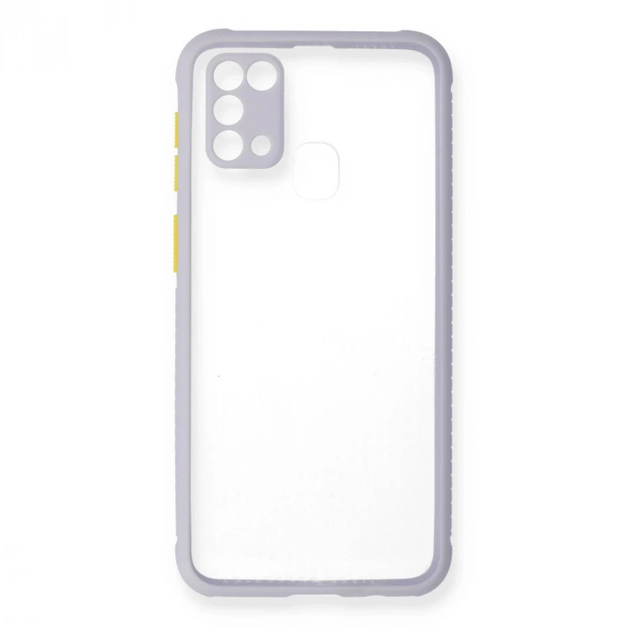 Samsung Galaxy M31 Kılıf Miami Şeffaf Silikon - Lila