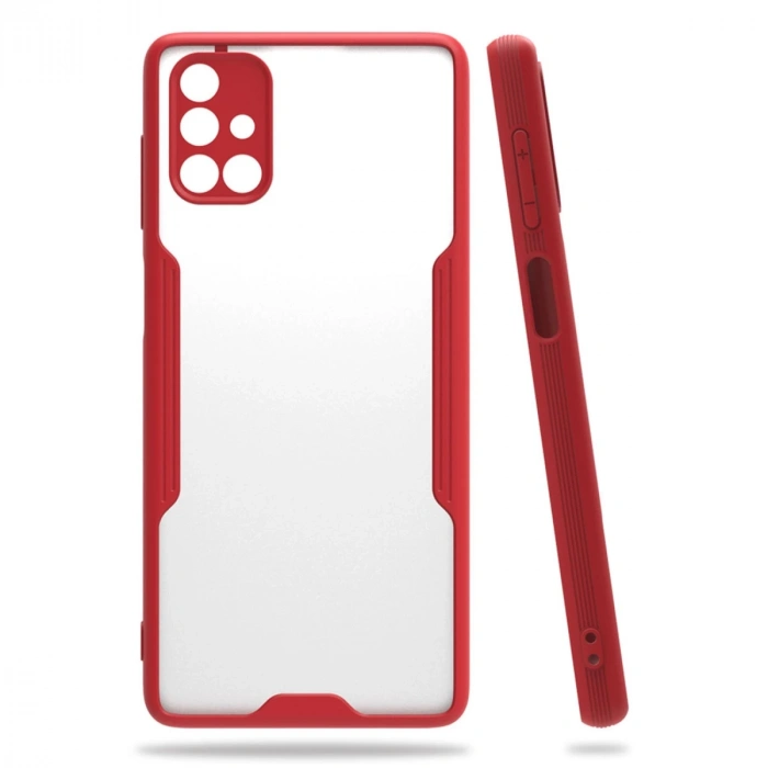 Samsung Galaxy M51 Kılıf Platin Silikon - Kırmızı
