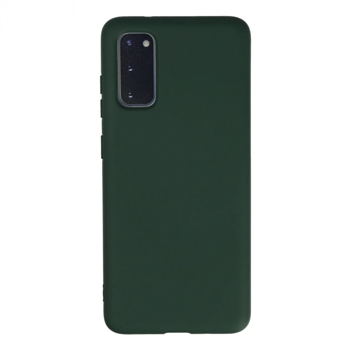 Samsung Galaxy S20 Kılıf Nano İçi Kadife Silikon - Koyu Yeşil