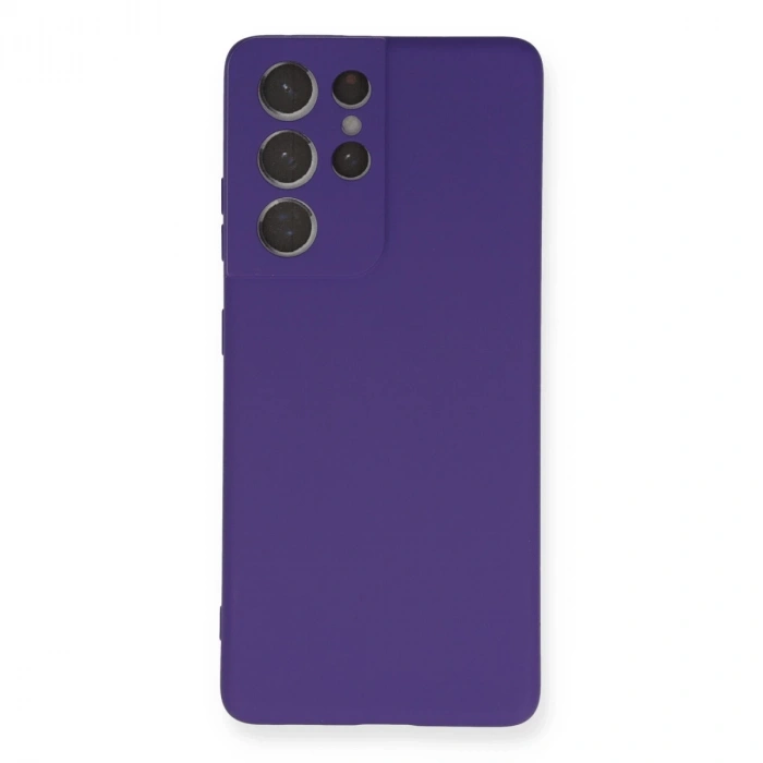 Samsung Galaxy S21 Ultra Kılıf Nano İçi Kadife Silikon - Mor