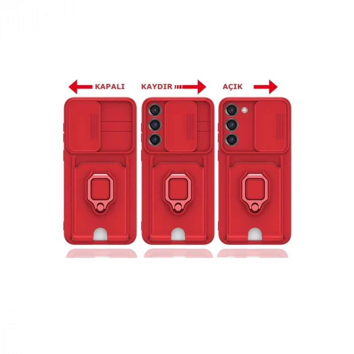 Samsung Galaxy S23 Plus Kılıf Zuma Kartvizitli Yüzüklü Silikon - Lila