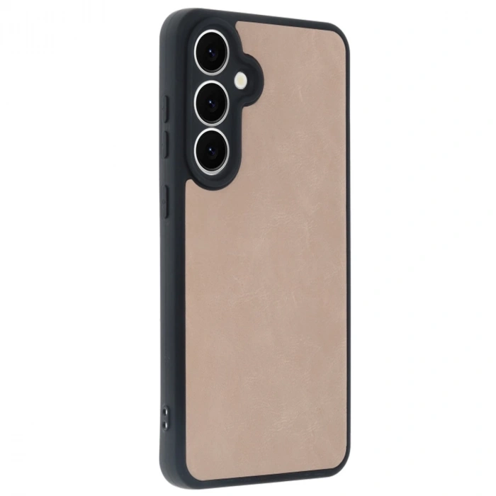 Samsung Galaxy S24 Fe Kılıf Aras Deri Kapak - Pudra