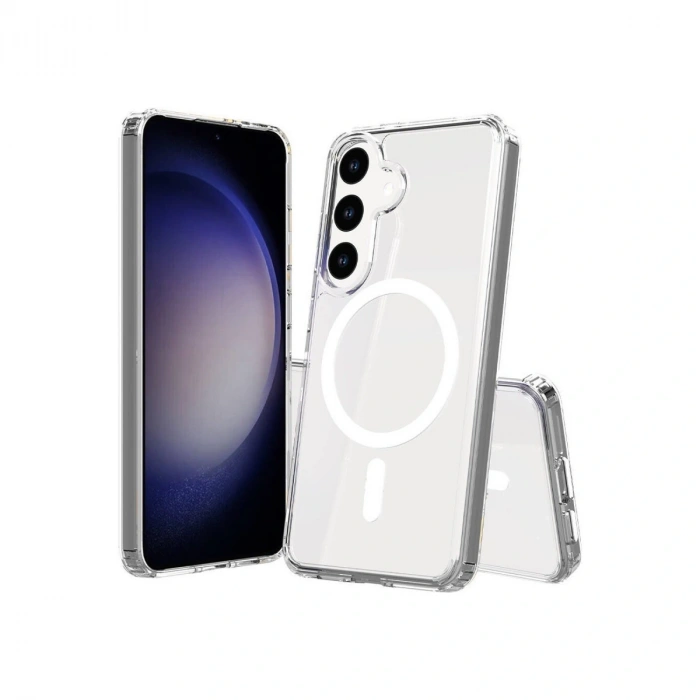 Samsung Galaxy S25 Fe Kılıf Magneticsafe Şeffaf Silikon - Şeffaf