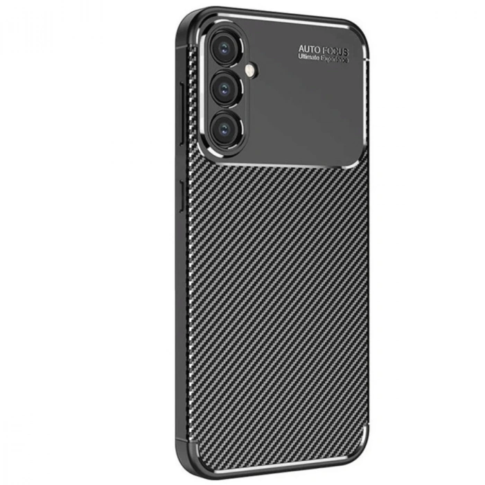 Samsung Galaxy S25 Kılıf Auto Focus Karbon Kapak - Siyah