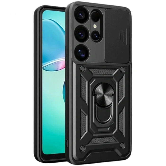 Samsung Galaxy S26 Ultra Pars Lens Yüzüklü Silikon - Siyah