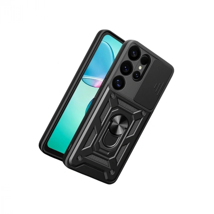 Samsung Galaxy S26 Ultra Pars Lens Yüzüklü Silikon - Siyah