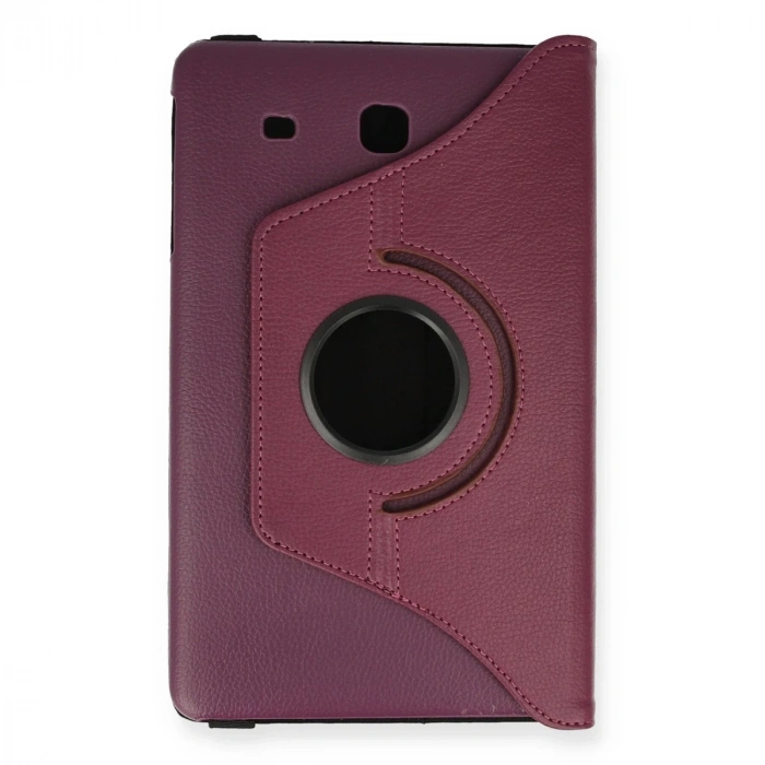 Samsung Galaxy T560 Tab E 9.7 Kılıf 360 Tablet Deri Kılıf - Mürdüm