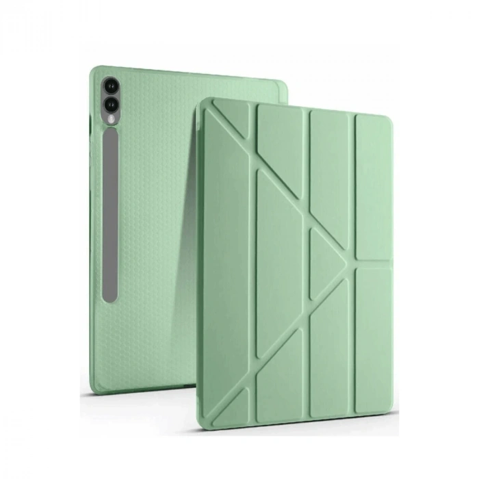 Samsung Galaxy X610 Tab S9 Fe Plus 12.4 Kılıf Kalemlikli Mars Tablet Kılıfı - Açık Yeşil