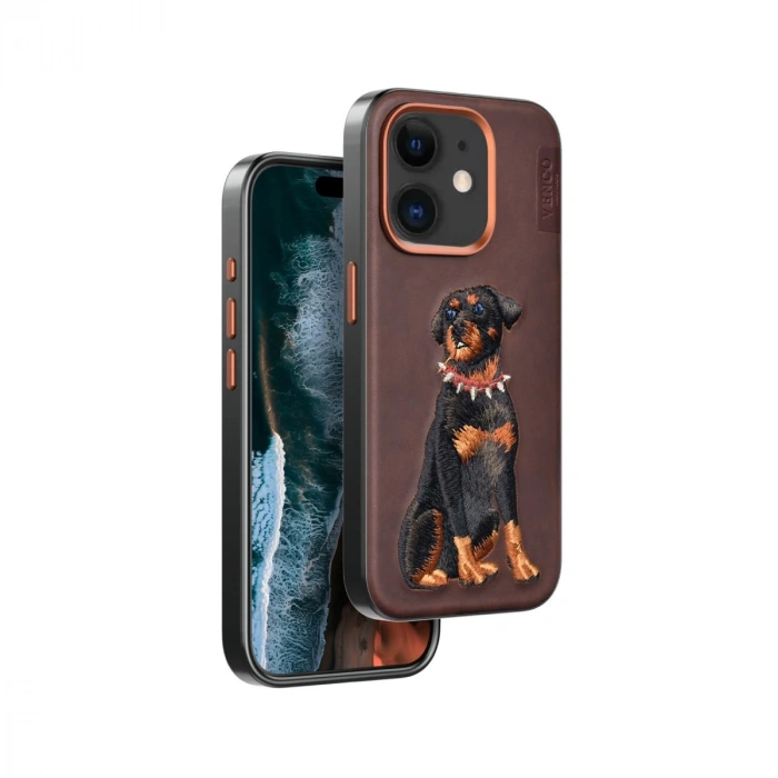 Venco İphone 11 Perma Desenli Kapak - Koyu Kahve