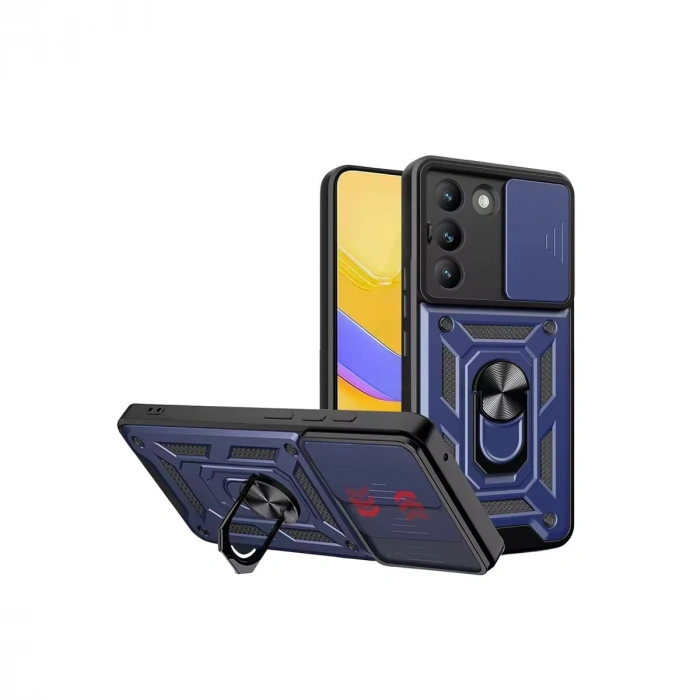 Vivo V30 Lite 4g Pars Lens Yüzüklü Silikon - Lacivert