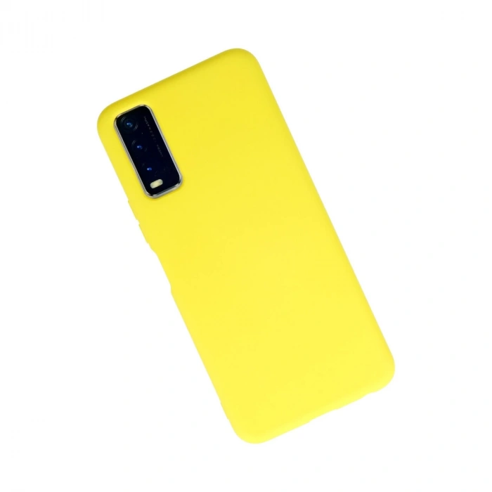 Vivo Y11s Kılıf Nano İçi Kadife Silikon - Sarı