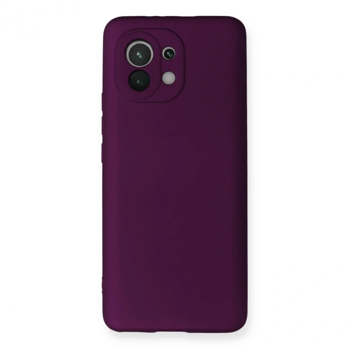 Xiaomi Mi 11 Kılıf First Silikon - Mürdüm