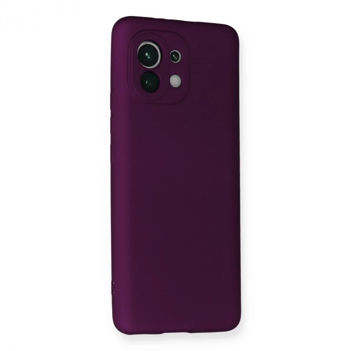 Xiaomi Mi 11 Kılıf First Silikon - Mürdüm