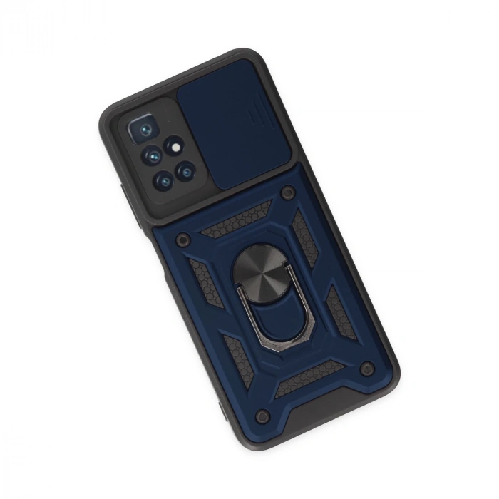 Xiaomi Redmi 10 2022 Kılıf Pars Lens Yüzüklü Silikon - Lacivert