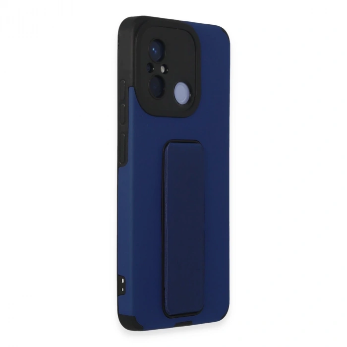 Xiaomi Redmi 12c Kılıf Mega Standlı Silikon - Mavi