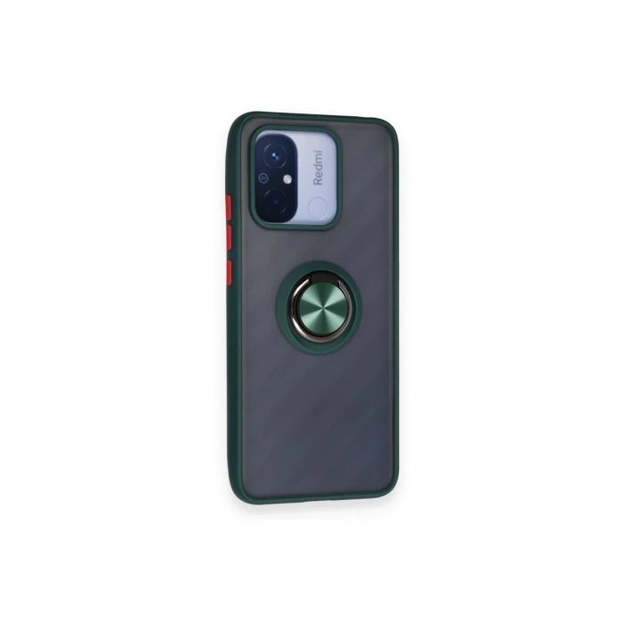 Xiaomi Redmi 12c Kılıf Montreal Yüzüklü Silikon Kapak - Yeşil