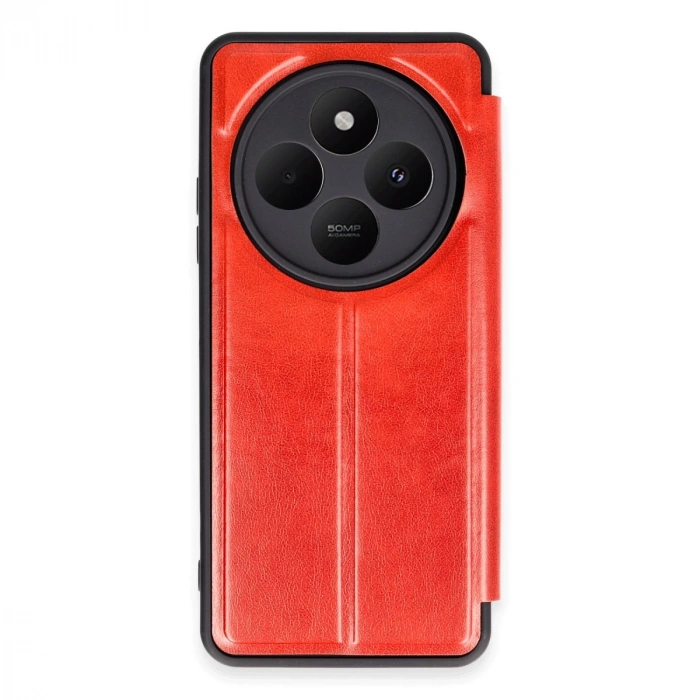 Xiaomi Redmi 14c Kılıf Flip Cover - Kırmızı