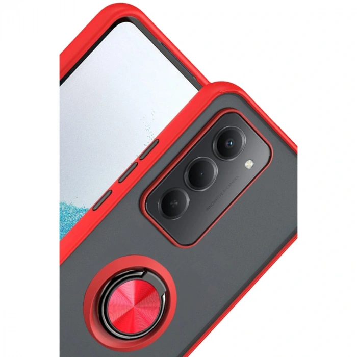 Xiaomi Redmi 15 4g Montreal Yüzüklü Silikon Kapak - Kırmızı