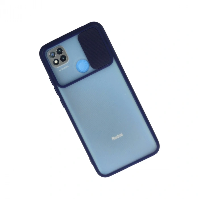 Xiaomi Redmi 9c Kılıf Palm Buzlu Kamera Sürgülü Silikon - Lacivert