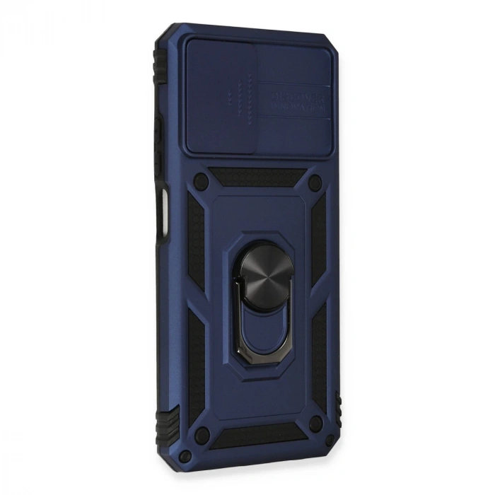 Xiaomi Redmi Note 10 Kılıf Pars Lens Yüzüklü Silikon - Lacivert