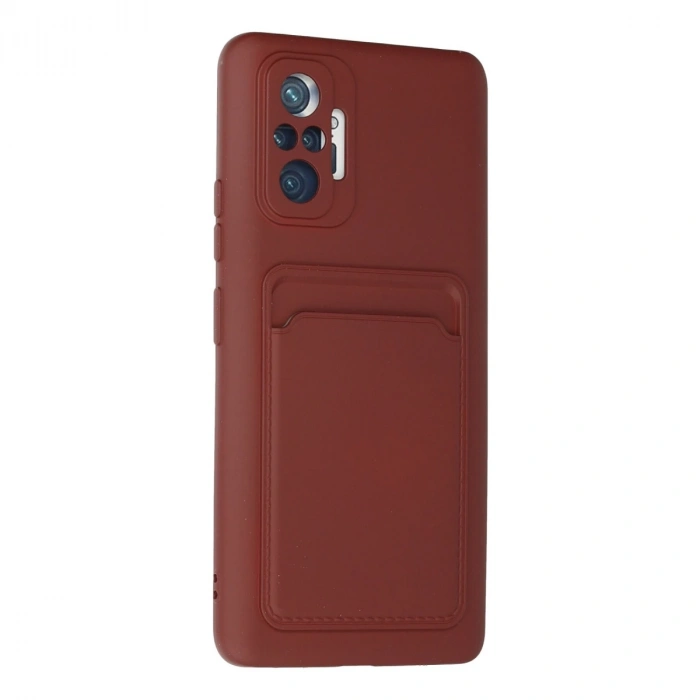 Xiaomi Redmi Note 10 Pro Kılıf Kelvin Kartvizitli Silikon - Bordo