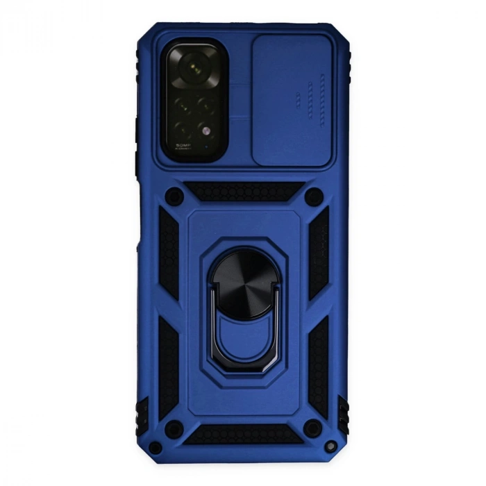 Xiaomi Redmi Note 11 Kılıf Pars Lens Yüzüklü Silikon - Lacivert