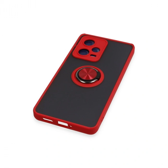 Xiaomi Redmi Note 12 5g Kılıf Montreal Yüzüklü Silikon Kapak - Kırmızı