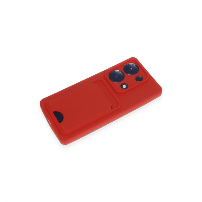 Xiaomi Redmi Note 13 Pro 4g Kılıf Kelvin Kartvizitli Silikon - Kırmızı