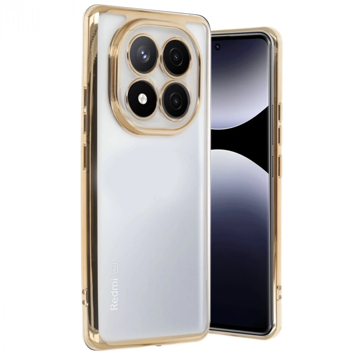 Xiaomi Redmi Note 14 Pro 5g Kılıf Razer Lensli Silikon - Gold