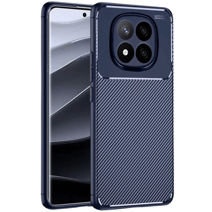 Xiaomi Redmi Note 14 Pro Plus Kılıf Auto Focus Karbon Kapak - Lacivert