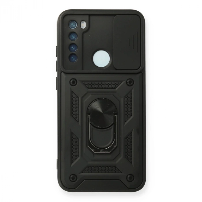 Xiaomi Redmi Note 8 Kılıf Pars Lens Yüzüklü Silikon - Siyah