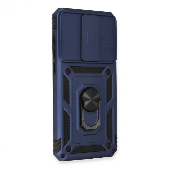 Xiaomi Redmi Note 8 Pro Kılıf Pars Lens Yüzüklü Silikon - Lacivert