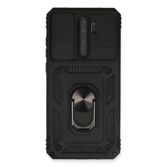 Xiaomi Redmi Note 8 Pro Kılıf Pars Lens Yüzüklü Silikon - Siyah