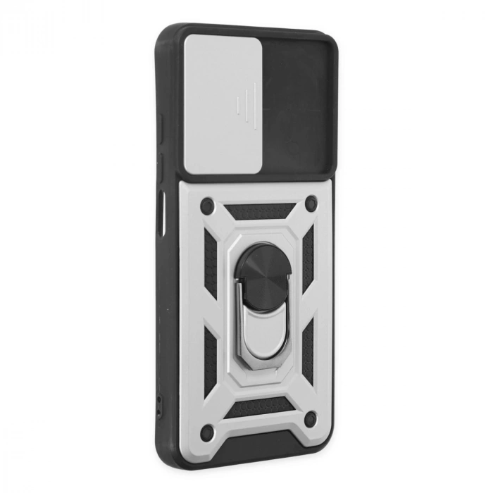 Xiaomi Redmi Note 9 4g Kılıf Pars Lens Yüzüklü Silikon - Gümüş