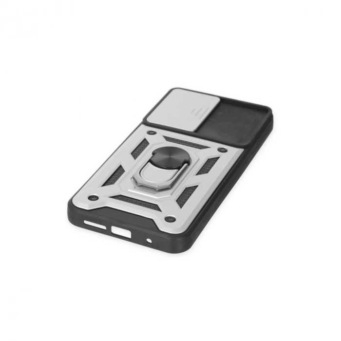 Xiaomi Redmi Note 9 4g Kılıf Pars Lens Yüzüklü Silikon - Gümüş