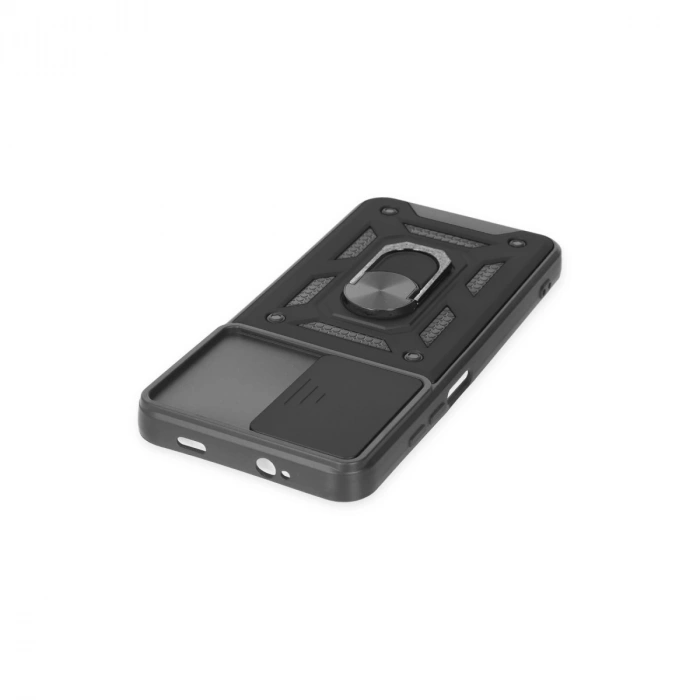 Xiaomi Redmi Note 9 4g Kılıf Pars Lens Yüzüklü Silikon - Siyah