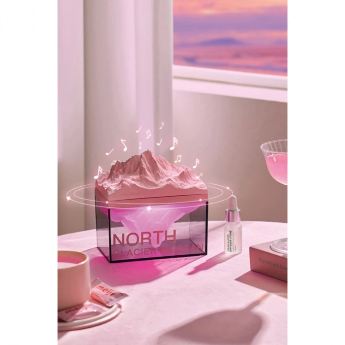 Z4 Kuzey Okyanus Temalı Gece Lambası Özellikli Bt Kablosuz Hoparlör - Pembe