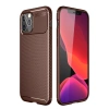 İphone 12 Pro Max Kılıf Auto Focus Karbon Kapak - Kahverengi