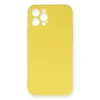 İphone 12 Pro Max Kılıf Nano İçi Kadife Silikon - Sarı