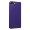 İphone 7 Plus Kılıf Coco Deri Silikon Kapak - Mor