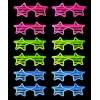Retro Neon Fosforlu Yıldız Panjur Gözlük 12 Adet – 80’ler 90’lar Parti Stili
