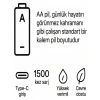 Type-c Şarjlı 2800mwh 1.5v Şarj Edilebilir 2’li Aa5 Kalın Pil - Lityum Iyon Batarya