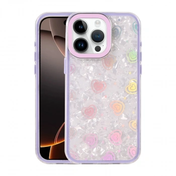 Apple İphone 15 Pro Lumi Desenli Kapak - Mor