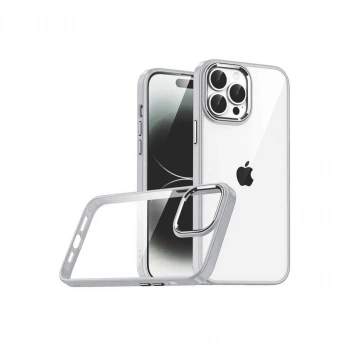 Apple İphone 15 Pro Max Razer Lensli Silikon - Gümüş