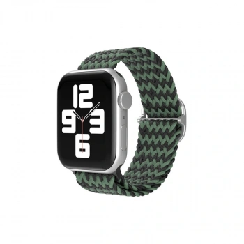 Apple Watch 38mm  Kordon - Zigzag Yeşil-siyah