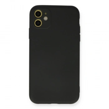İphone 11 Kılıf Nano İçi Kadife Silikon - Siyah