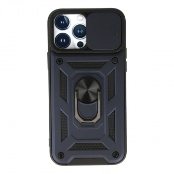 İphone 13 Pro Kılıf Pars Lens Yüzüklü Silikon - Lacivert